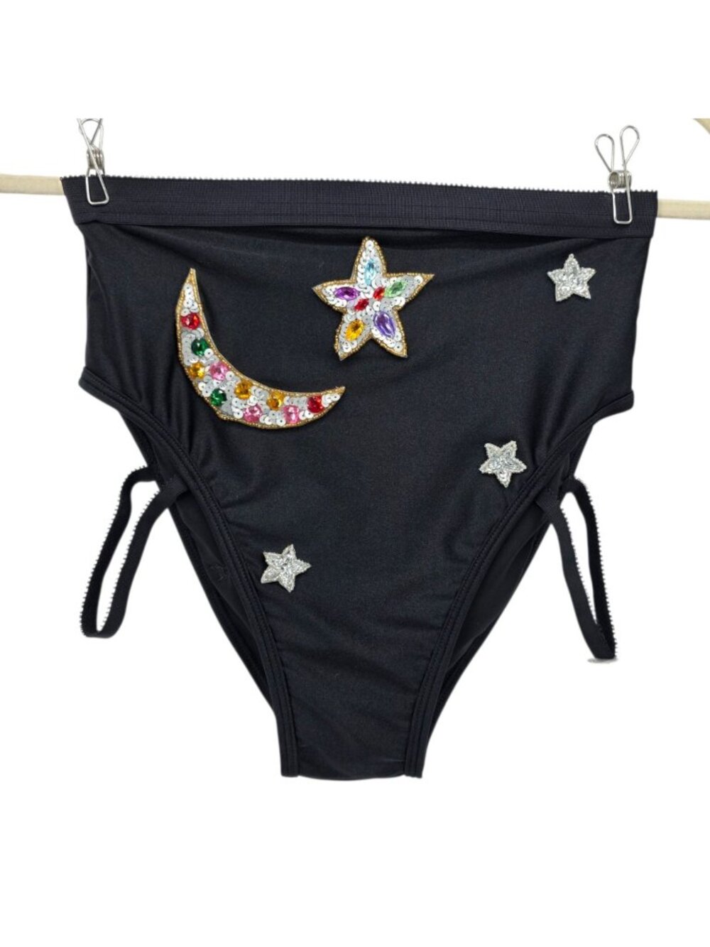 NEW EastnWest Label Womens Large Juno Bottom High Waisted Star Beaded Festival